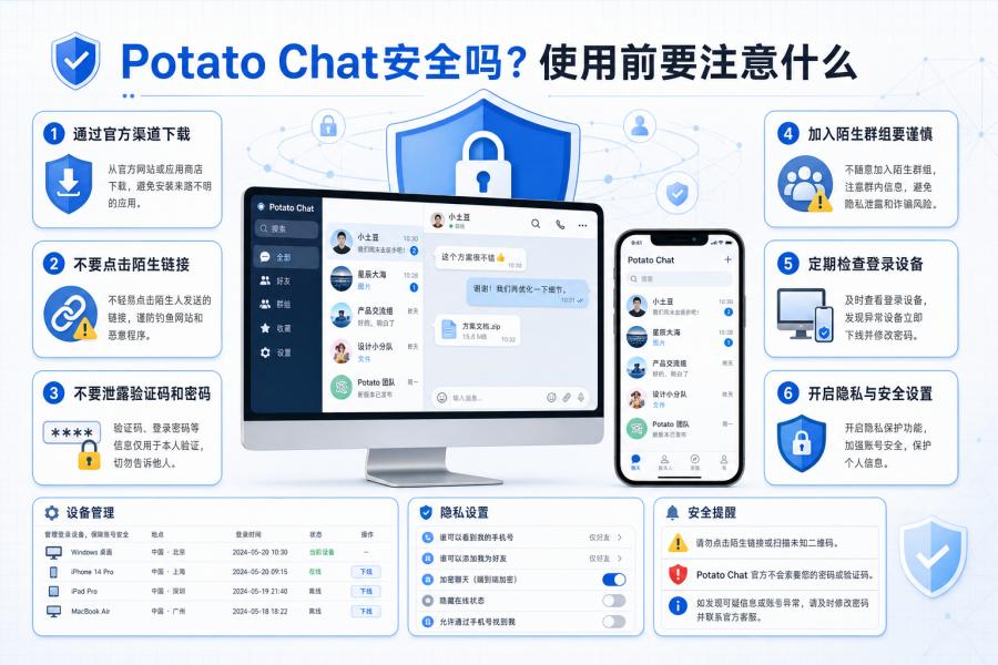 Potato Chat 安全与隐私设置提示